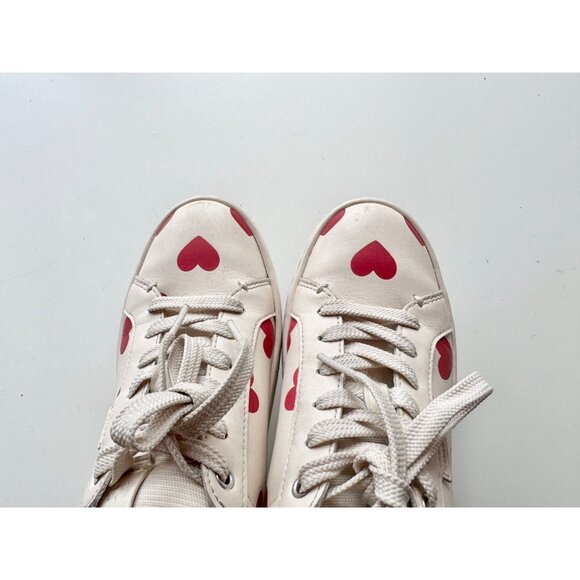 COACH Lowline Red Valentine's Day Heart Print Leather Low Top Sneakers, Size 5.5 - Picture 7 of 16